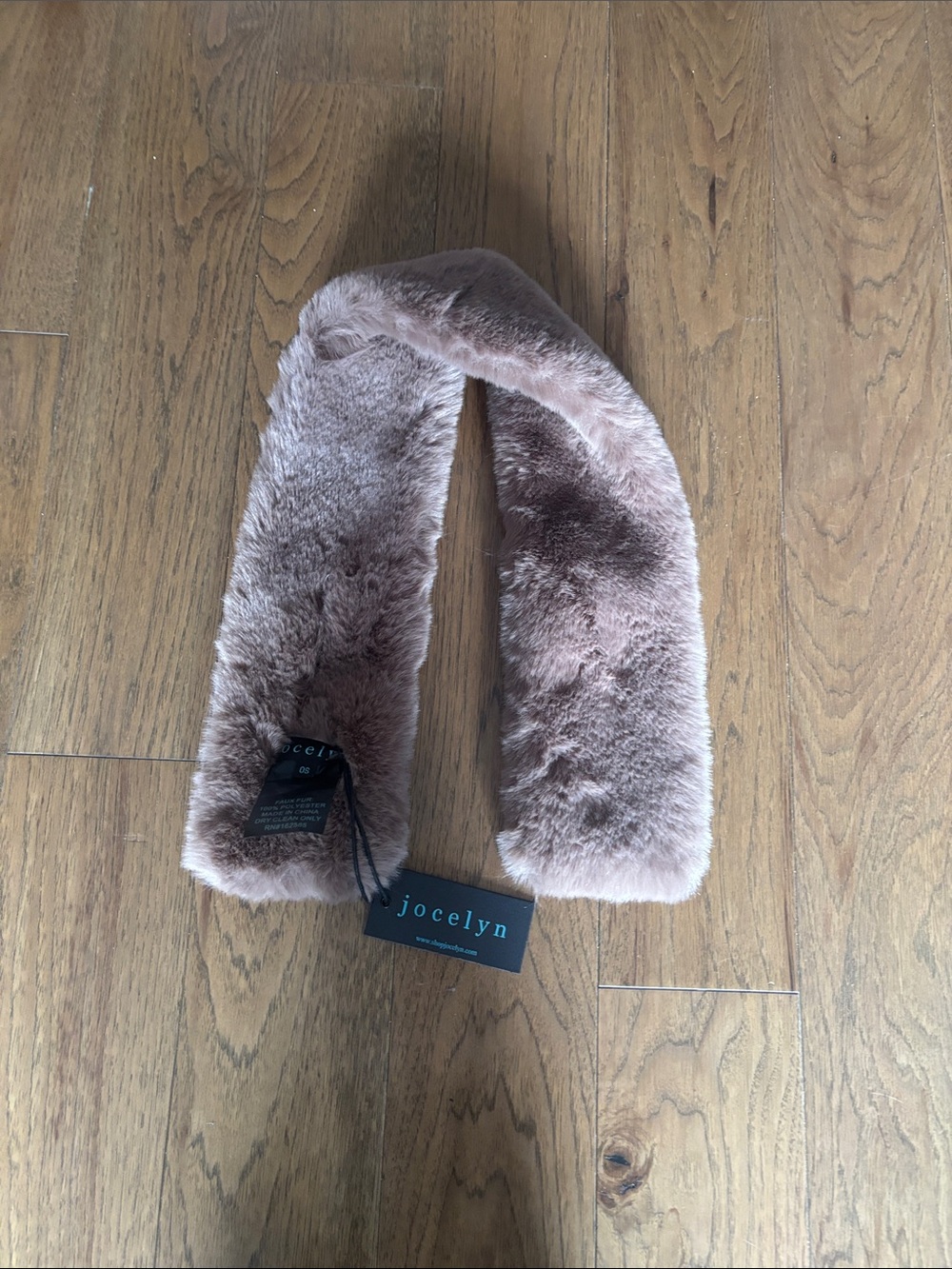 jocelyn Plush Faux-Fur Scarf Collar in Blush Taupe
